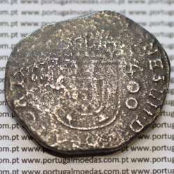 500 Réis coutermarked of D. Afonso VI, at silver coin Cruzado Évora of D. João IV, stamp "S00", World Coins Portugal KM 437.2