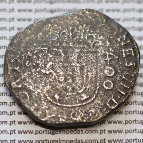 500 Réis coutermarked of D. Afonso VI, at silver coin Cruzado Évora of D. João IV, stamp "S00", World Coins Portugal KM 437.2