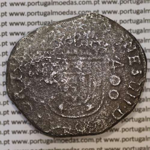500 Réis coutermarked of D. Afonso VI, at silver coin Cruzado Évora of D. João IV, stamp "S00", World Coins Portugal KM 437.2