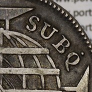 Brazil – 640 Réis (2 Patacas) 1771 Silver Coin of King José I, Scarce SUBQ Variant with Dot above the “Q” a3