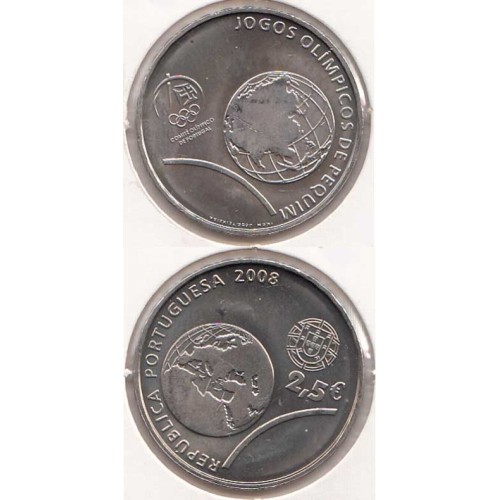 2,50€ Euros 2008, Jogos Olímpicos de Pequim, Cupro-Níquel (Portugal, 2,50 Euro 2008, Olympics)