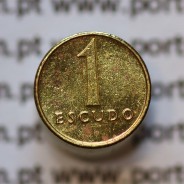 Miniatura de moeda de 1 escudo 1982 em latão níquel emissão da Casa da Moeda para promoção de eventos