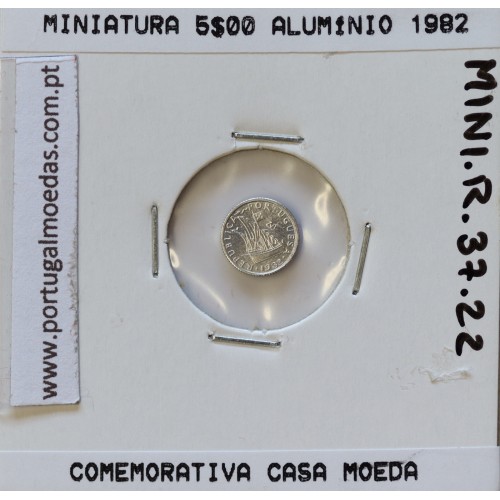 Miniatura de moeda de 5$00 1982 em alumínio, emissão da Casa da Moeda para promoção de eventos