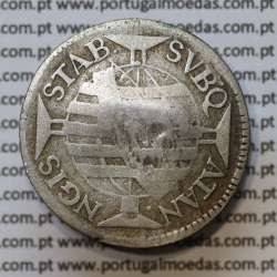 150 Réis 1754 prata Série J, D. José I (Brasil), Carimbo escudete de D. João Príncipe Regente, legenda, "ATAN NGIS"