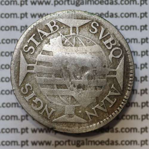 150 Réis 1754 prata Série J, D. José I (Brasil), Carimbo escudete de D. João Príncipe Regente, legenda, "ATAN NGIS"