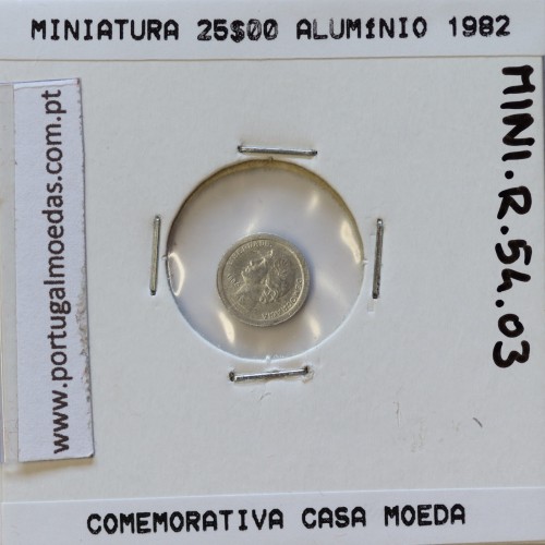 Miniatura de moeda de 25$00 1982 em alumínio, emissão da Casa da Moeda para promoção de eventos