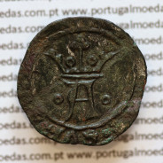 Cotrim bolhão de D. Afonso V (1438–1481), sem letra monetária, variante atípica, correspondente a exemplar publicado em revista.
