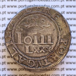 Real Português Dobrado em prata de D. João III 1521-1557, Coroa e Sigla Diferentes, (A. Gomes J3.90.32)