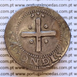 Real Português Dobrado em prata de D. João III 1521-1557, Coroa e Sigla Diferentes, (A. Gomes J3.90.32)