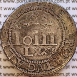 Portugal, silver coin of "Real Português Dobrado" of King João III (1521–1557), ☩REX▾PORTVGALIE▾AL▾D / .▾. IN▾HOC▾SIGNO▾VINCES