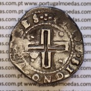 Moeda Tostão Prata  D. João IV 1640-1656, 100 Reais prata  +IOANNES IIII DG REX PORTVGALIE / +INHOC.SIGNO.VINCES