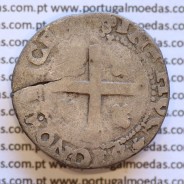Real Português prata de D. João III 1521-1557, (Anverso J3.80.03 Reverso J3.80.01) +REX∵PORTVGALIE∵ALG: / +IN∵HOC∵SIGNO∵VICES