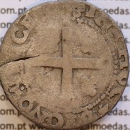 Real Português prata de D. João III 1521-1557, (Anverso J3.80.03 Reverso J3.80.01) +REX∵PORTVGALIE∵ALG: / +IN∵HOC∵SIGNO∵VICES