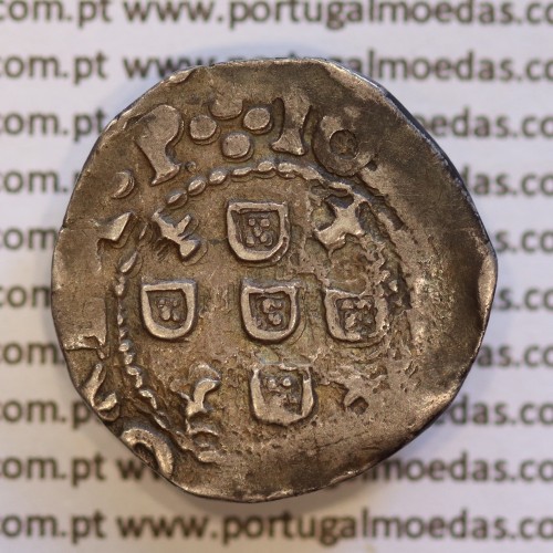 Meio Tostão prata 1641 de D. João IV 1640-1656, ✤IOANNES IIII DG REX.P / ✤IN HOO SIGNO VINCES (A. Gomes 38.03 variante)