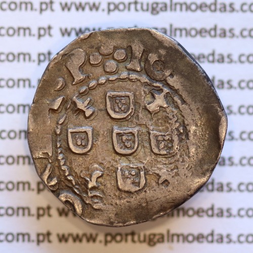 Meio Tostão prata 1641 de D. João IV 1640-1656, ✤IOANNES IIII DG REX.P / ✤IN HOO SIGNO VINCES (A. Gomes 38.03 variante)