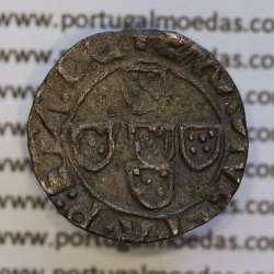 Silver coin Half Vintém of D. Manuel I 1495-1521, (not classified in Gomes), +EMANVEL:I:R:P:ET.A.D.G. / +EMANVEL:I:R:P:ET:A:D:G