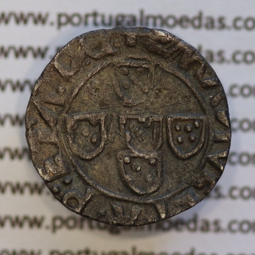 Meio Vintém Prata de D. Manuel I 1495-1521, (não classificada A. Gomes) +EMANVEL:I:R:P:ET.A.D.G. / +EMANVEL:I:R:P:ET:A:D:G
