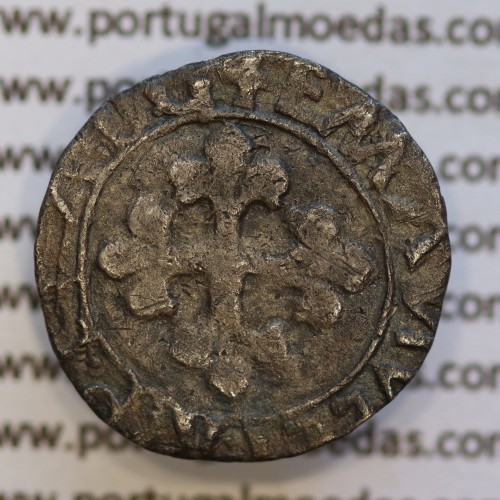 Meio Vintém Prata de D. Manuel I 1495-1521, (não classificada A. Gomes) +EMANVEL:I:R:P:ET.A.D.G. / +EMANVEL:I:R:P:ET:A:D:G
