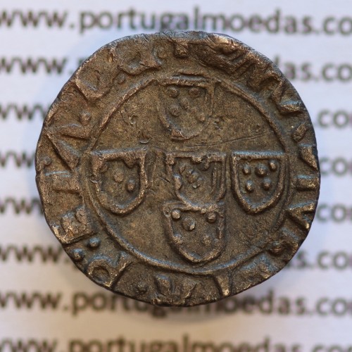 Meio Vintém Prata de D. Manuel I 1495-1521, (não classificada A. Gomes) +EMANVEL:I:R:P:ET.A.D.G. / +EMANVEL:I:R:P:ET:A:D:G