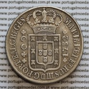 Cruzado Novo prata 1782 D. Maria I e D. Pedro III, Variante Rara, Legenda "PORTETALG" sem pontos