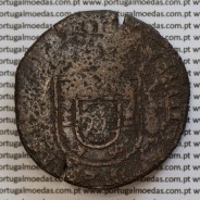Moeda com carimbo de Açor de D. António 1580-1583 "O Prior do Crato" Sobre Moeda X Reais Cobre de D. João III 1521-1557, A. Gome