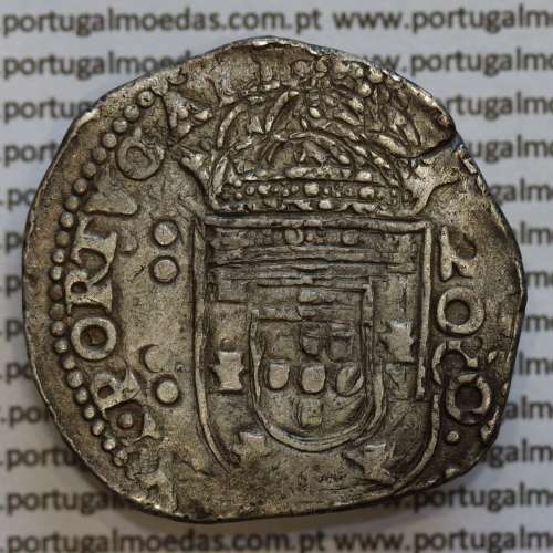 Meio Cruzado em prata 1663 de D. Afonso VI, ✣ALPHONSVS.VI.DG.REX.PORTVGALI / ✣IN.HOC.SIGNO.VINCES, World Coins Portugal KM82