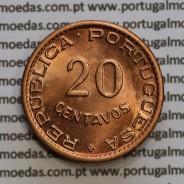 20 centavos 1949 Bronze de Moçambique, (Soberba) $20 Bronze 1949 Moçambique Ex-Colónia Portuguesa - World Coins Mozambique KM75