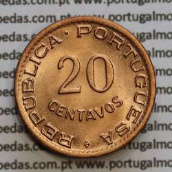 20 centavos 1950 Bronze de Moçambique, (Soberba) $20 Bronze 1950 Moçambique Ex-Colónia Portuguesa - World Coins Mozambique KM75