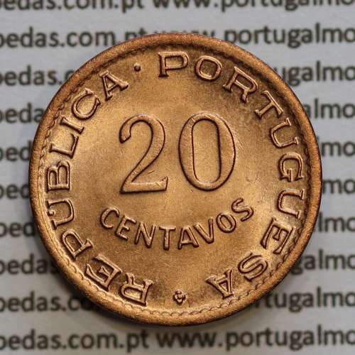20 centavos 1950 Bronze de Moçambique, (Soberba) $20 Bronze 1950 Moçambique Ex-Colónia Portuguesa - World Coins Mozambique KM75