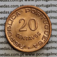 20 centavos 1950 Bronze de Moçambique, (Soberba) $20 Bronze 1950 Moçambique Ex-Colónia Portuguesa - World Coins Mozambique KM75