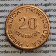 20 centavos 1950 Bronze de Moçambique, (Bela) $20 Bronze 1950 Moçambique Ex-Colónia Portuguesa - World Coins Mozambique KM75