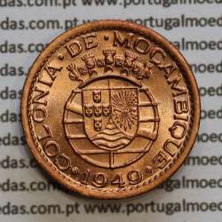 20 centavos 1949 Bronze de Moçambique, (Soberba) $20 Bronze 1949 Moçambique Ex-Colónia Portuguesa - World Coins Mozambique KM75