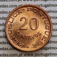 20 centavos 1949 Bronze de Moçambique, (Soberba) $20 Bronze 1949 Moçambique Ex-Colónia Portuguesa - World Coins Mozambique KM75