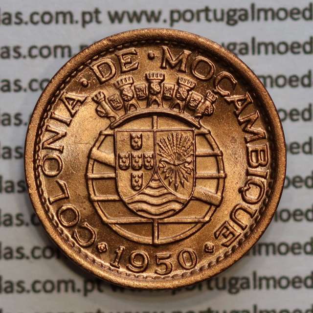 20 centavos 1950 Bronze de Moçambique, (Soberba) $20 Bronze 1950 Moçambique Ex-Colónia Portuguesa - World Coins Mozambique KM75