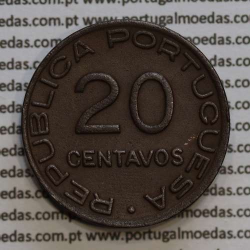 Moçambique, 20 centavos 1941 cobre da Ex-Colónia Portuguesa de Moçambique, (MBC), World Coins Mozambique KM 71