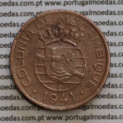 20 centavos 1941 Cobre de Moçambique, $20 Cobre 1941 Moçambique Ex-Colónia Portuguesa, (BC /MBC-),  World Coins Mozambique KM71