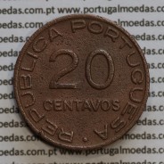 20 centavos 1941 Cobre de Moçambique, $20 Cobre 1941 Moçambique Ex-Colónia Portuguesa, (BC /MBC-),  World Coins Mozambique KM71