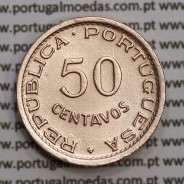 50 centavos 1953 Bronze de Moçambique, (Bela) $50 Bronze 1953 Moçambique Ex-Colónia Portuguesa - World Coins Mozambique KM81
