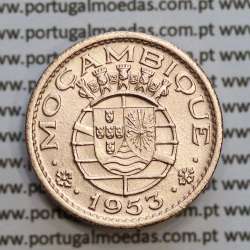 50 centavos 1953 Bronze de Moçambique, (Bela) $50 Bronze 1953 Moçambique Ex-Colónia Portuguesa - World Coins Mozambique KM81