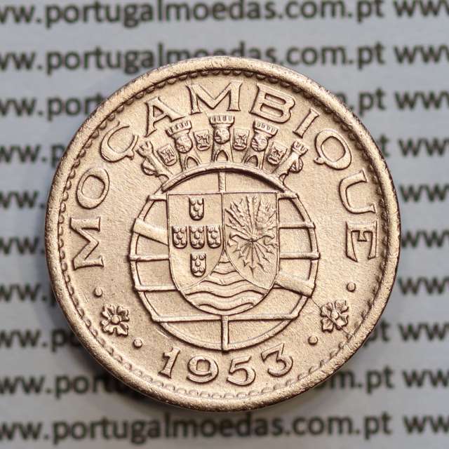 50 centavos 1953 Bronze de Moçambique, (Bela) $50 Bronze 1953 Moçambique Ex-Colónia Portuguesa - World Coins Mozambique KM81