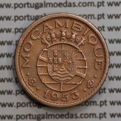 50 centavos 1953 Bronze de Moçambique, (MBC+) $50 Bronze 1953 Moçambique Ex-Colónia Portuguesa - World Coins Mozambique KM81