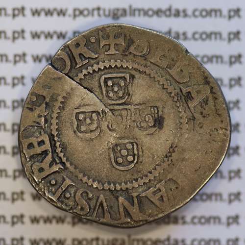 Meio Tostão prata, D. Sebastião I (1557 -1578), (não classificada A. G.) Legenda:  ✠SEBASTIANVS.T.REX.POR• / IN:HOC:SIGNO:VINCES