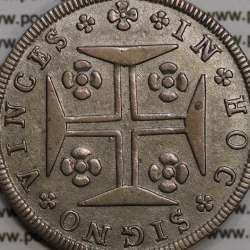 Portugal, silver coin of 12 Vinténs 1784, 240 Réis, low crown, Maria I and King Peter III, World Coins Portugal KM 272