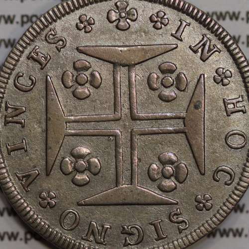 Portugal, silver coin of 12 Vinténs 1784, 240 Réis, low crown, Maria I and King Peter III, World Coins Portugal KM 272