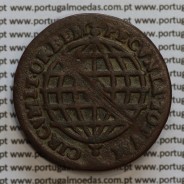 coin copper X Réis 1753 D. José I, Brazil Former Portuguese Colony, IOSEPHUS (46 pearls), World Coins Brazil KM 174.1