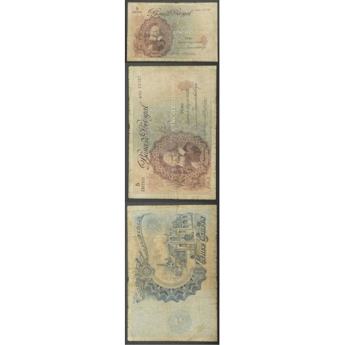 NOTA DE 5 ESCUDOS 1922 ( CIRCULADA ) "5$00 1922 Ch.2 DR. JOÃO DAS REGRAS - BANCO DE PORTUGAL (08/08/1922)