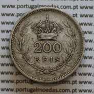 200 réis 1909 prata D. Manuel II, dois tostões prata 1909, World Coins Portugal KM549. (BC)