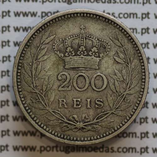Moeda 200 réis 1909 prata D. Manuel II, dois tostões prata 1909, World Coins Portugal KM549. (BC)