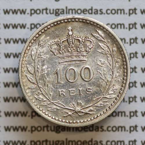 100 réis 1910 prata D. Manuel II, tostão prata 1910, World Coins Portugal KM548. (MBC
