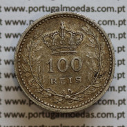 Moeda 100 réis 1910 prata D. Manuel II, tostão prata 1910, World Coins Portugal KM548. (MBC+)